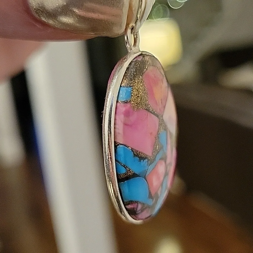Turquoise & Spiny Oyster Pendant